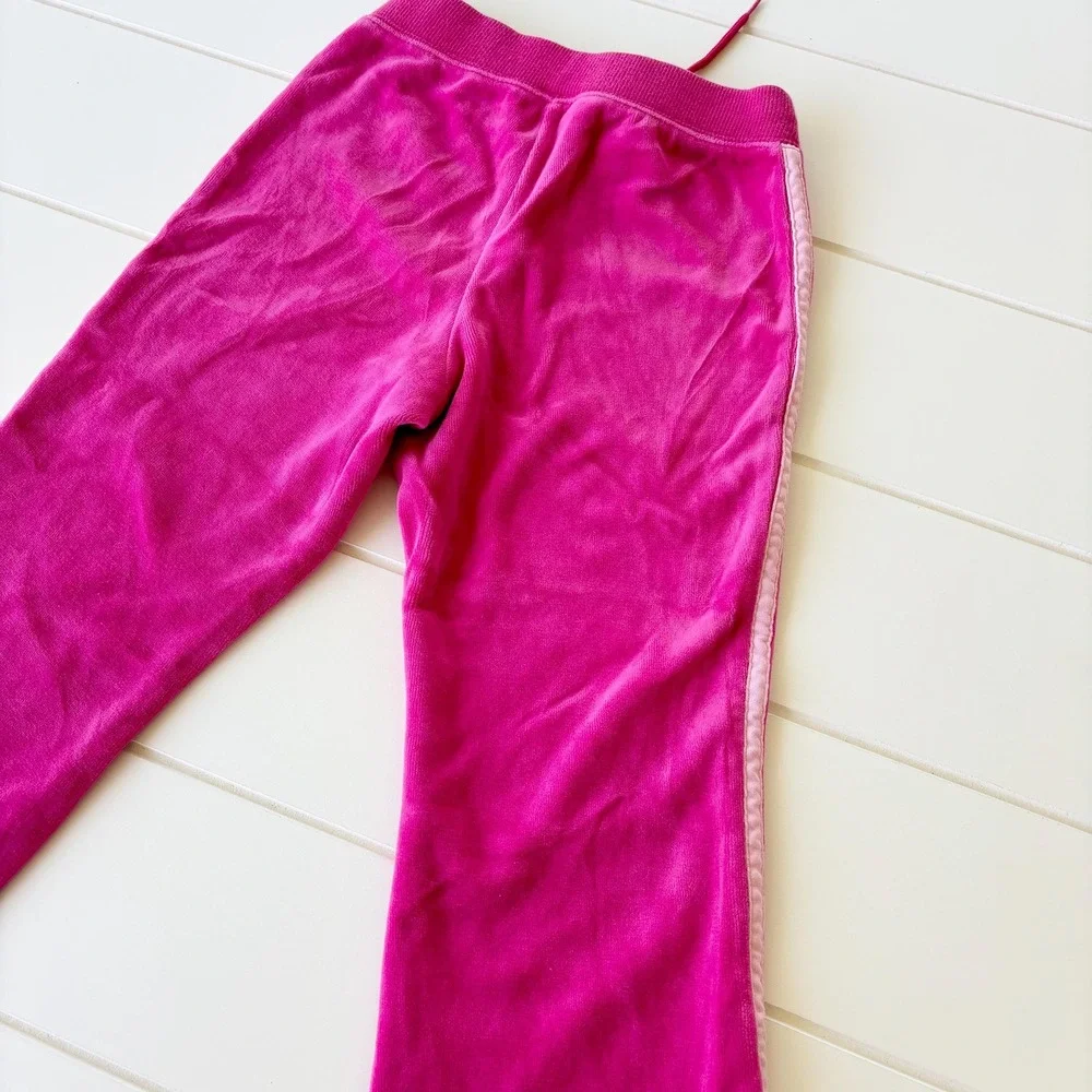 Vintage Gymboree Hot Pink Velour Full Zip Hoodie Tracksuit Size 4T